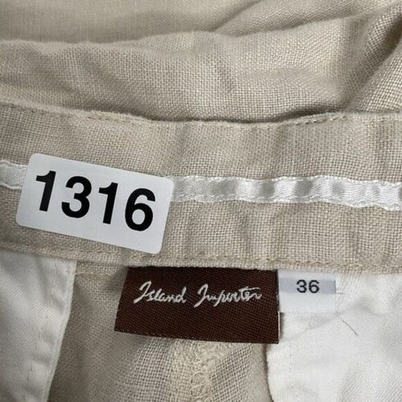 Island Importer 100% Linen Straight Leg Casual Riviera Pants Men Size 36 Ivory - Picture 2 of 8